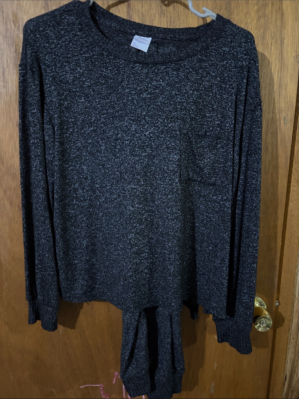 Stars Above Black Marled Scoop Neck Long Sleeve Top with matching pants